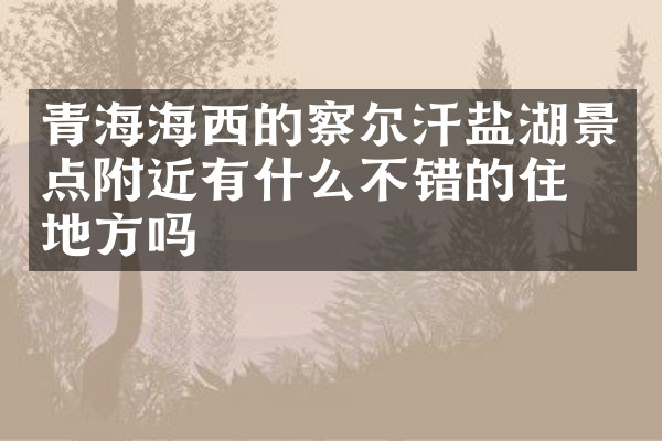 青海海西的察尔汗盐湖景点附近有什么不错的住的地方吗