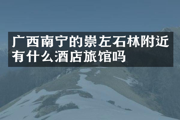 广西南宁的崇左石林附近有什么酒店旅馆吗