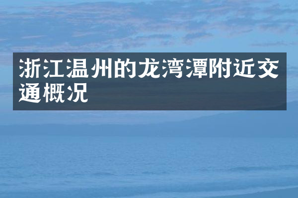 浙江温州的龙湾潭附近交通概况