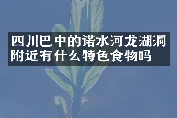 四川巴中的诺水河龙湖洞附近有什么特色食物吗