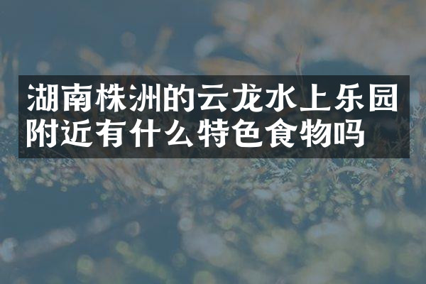 湖南株洲的云龙水上乐园附近有什么特色食物吗