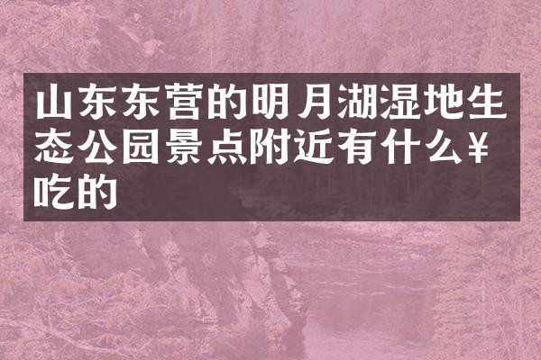 山东东营的明月湖湿地生态公园景点附近有什么好吃的