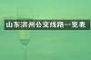 山东滨州公交线路一览表