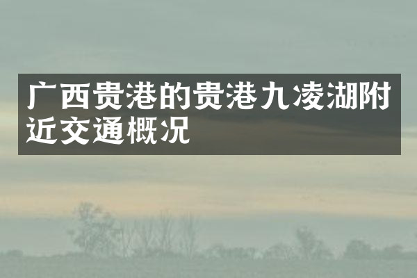 广西贵港的贵港九凌湖附近交通概况