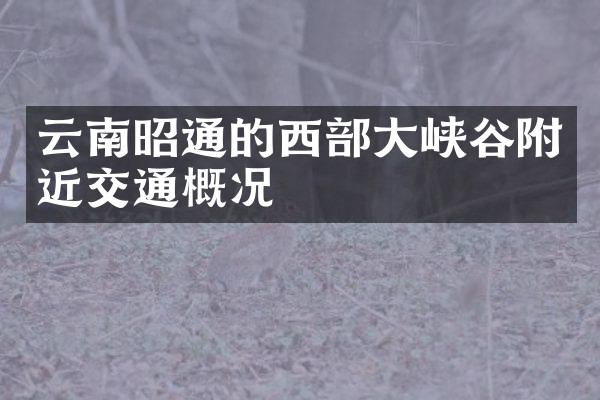 云南昭通的西部大峡谷附近交通概况