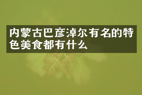 内蒙古巴彦淖尔有名的特色美食都有什么