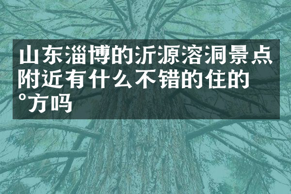 山东淄博的沂源溶洞景点附近有什么不错的住的地方吗