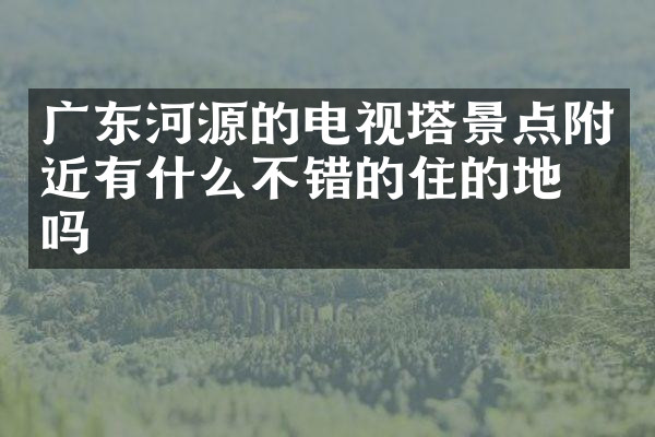 广东河源的电视塔景点附近有什么不错的住的地方吗
