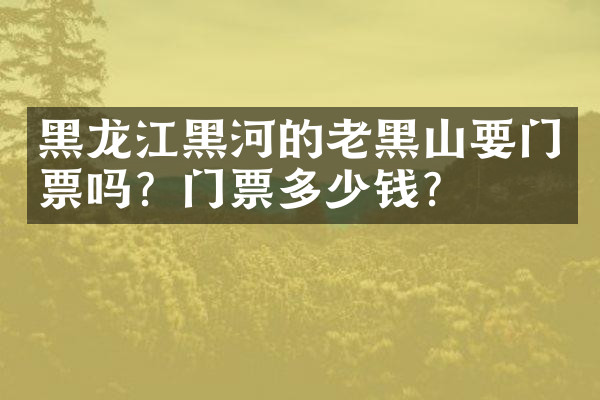 黑龙江黑河的老黑山要门票吗？门票多少钱？