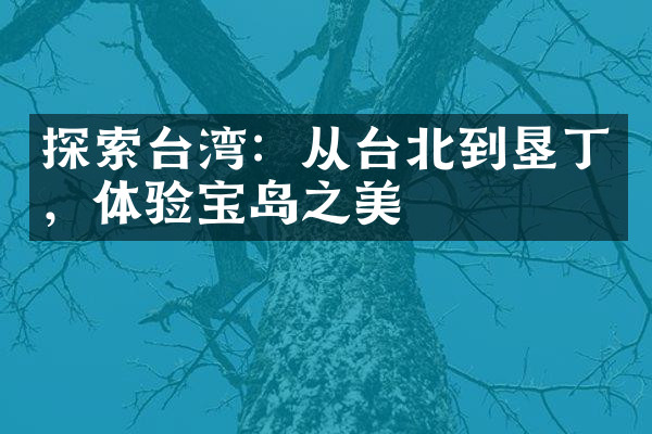 探索台湾：从台北到垦丁，体验宝岛之美