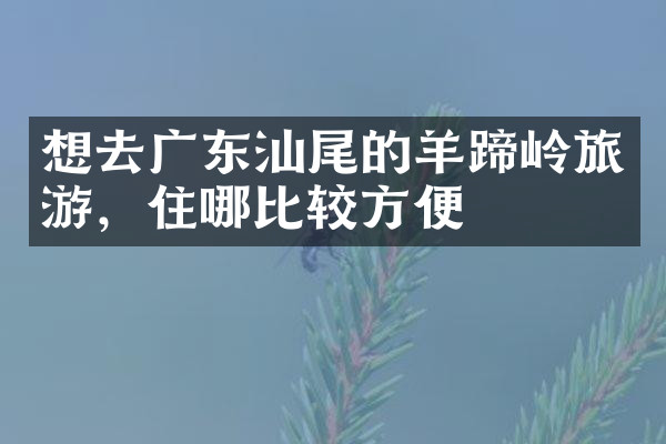 想去广东汕尾的羊蹄岭旅游，住哪比较方便