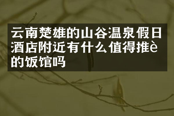 云南楚雄的山谷温泉假日酒店附近有什么值得推荐的饭馆吗