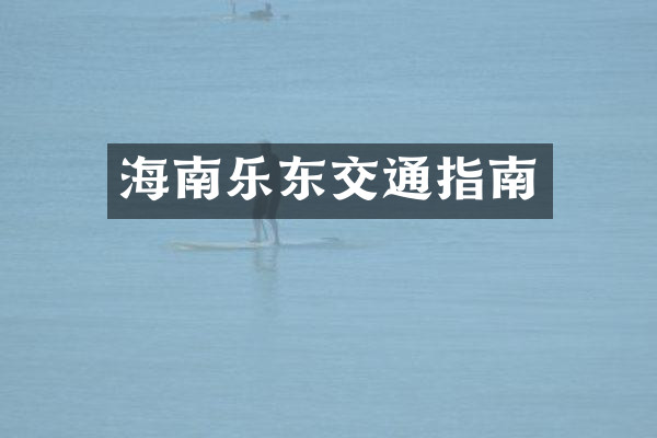 海南乐东交通指南