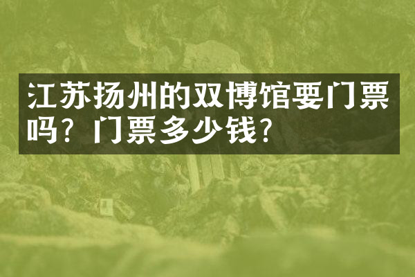 江苏扬州的双博馆要门票吗？门票多少钱？