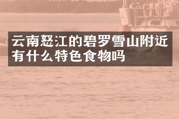 云南怒江的碧罗雪山附近有什么特色食物吗