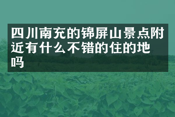 四川南充的锦屏山景点附近有什么不错的住的地方吗