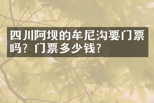 四川阿坝的牟尼沟要门票吗？门票多少钱？
