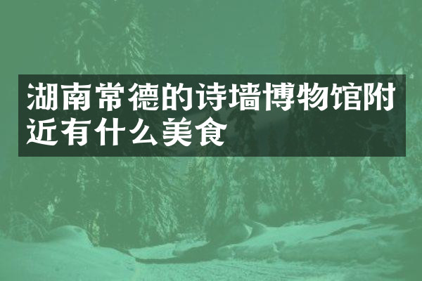 湖南常德的诗墙博物馆附近有什么美食