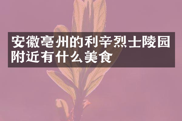 安徽亳州的利辛烈士陵园附近有什么美食