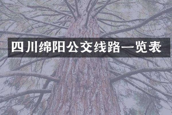 四川绵阳公交线路一览表