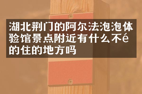 湖北荆门的阿尔法泡泡体验馆景点附近有什么不错的住的地方吗