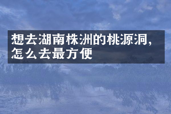 想去湖南株洲的桃源洞，怎么去最方便