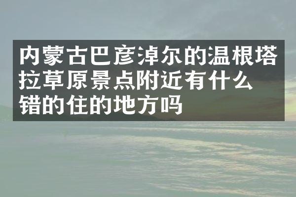 内蒙古巴彦淖尔的温根塔拉草原景点附近有什么不错的住的地方吗