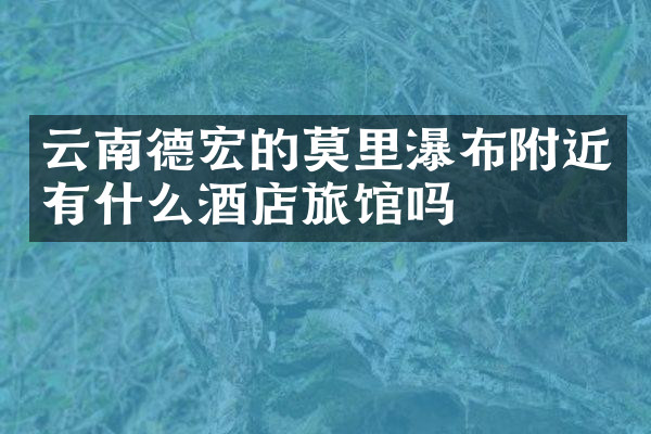 云南德宏的莫里瀑布附近有什么酒店旅馆吗