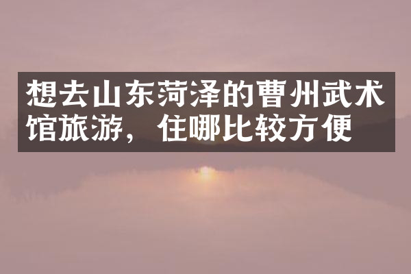 想去山东菏泽的曹州武术馆旅游，住哪比较方便