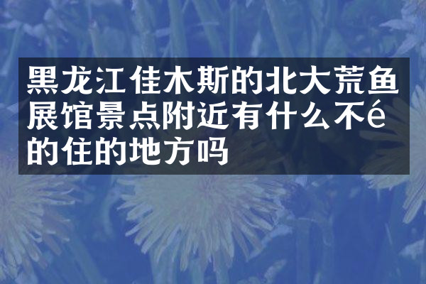黑龙江佳木斯的北大荒鱼展馆景点附近有什么不错的住的地方吗