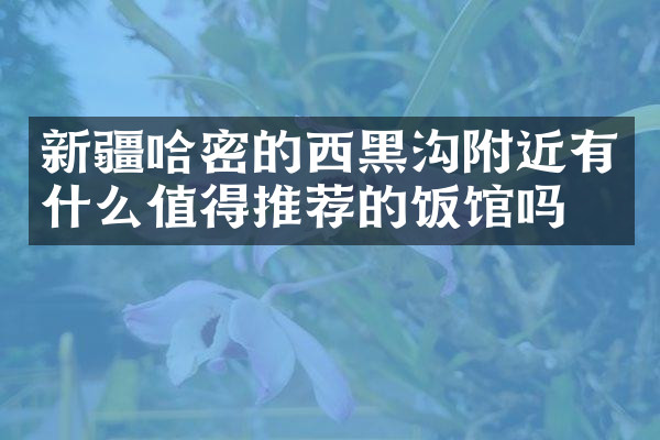 新疆哈密的西黑沟附近有什么值得推荐的饭馆吗