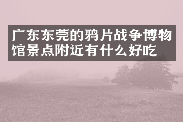 广东东莞的鸦片战争博物馆景点附近有什么好吃的