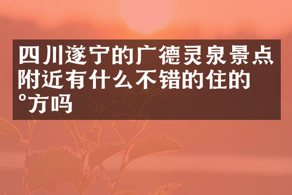 四川遂宁的广德灵泉景点附近有什么不错的住的地方吗