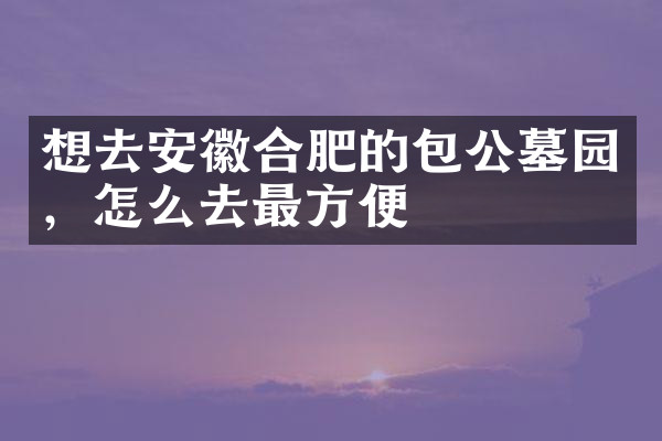 想去安徽合肥的包公墓园，怎么去最方便