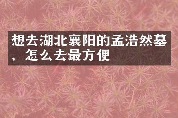 想去湖北襄阳的孟浩然墓，怎么去最方便