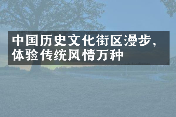 中国历史文化街区漫步，体验传统风情万种