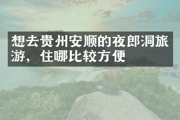 想去贵州安顺的夜郎洞旅游，住哪比较方便