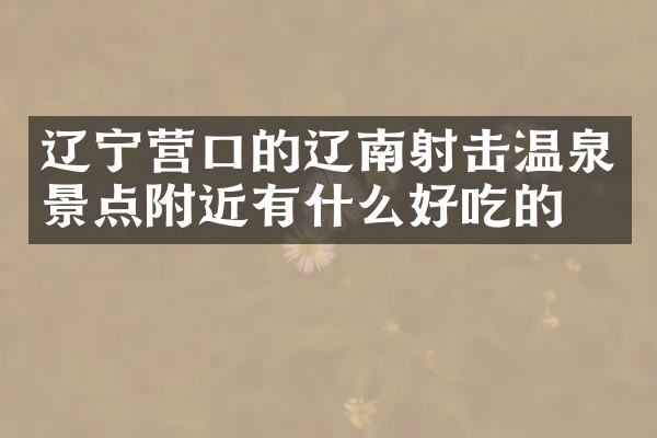 辽宁营口的辽南射击温泉景点附近有什么好吃的