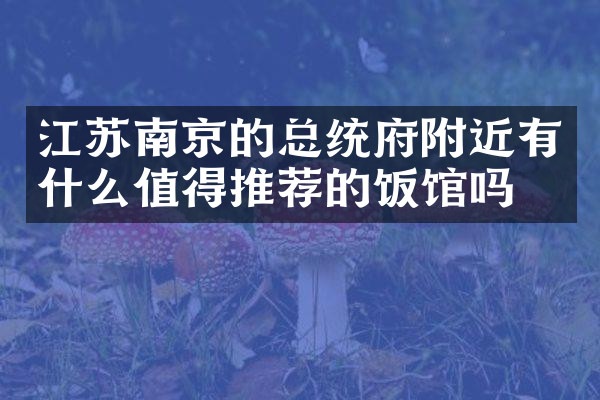 江苏南京的总统府附近有什么值得推荐的饭馆吗
