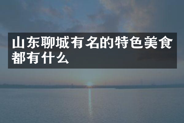 山东聊城有名的特色美食都有什么
