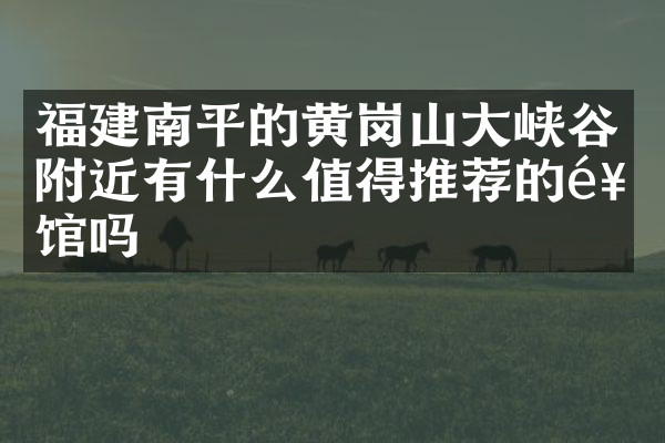 福建南平的黄岗山大峡谷附近有什么值得推荐的饭馆吗