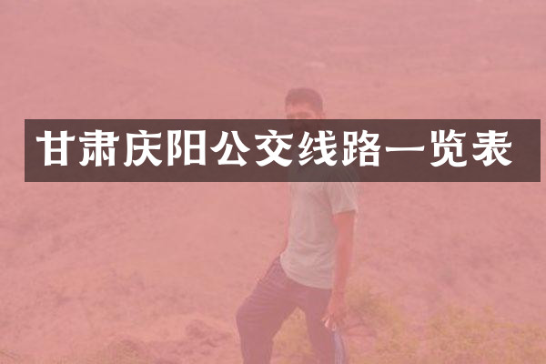 甘肃庆阳公交线路一览表