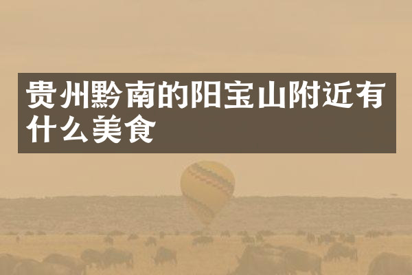 贵州黔南的阳宝山附近有什么美食