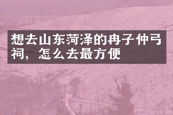 想去山东菏泽的冉子仲弓祠，怎么去最方便