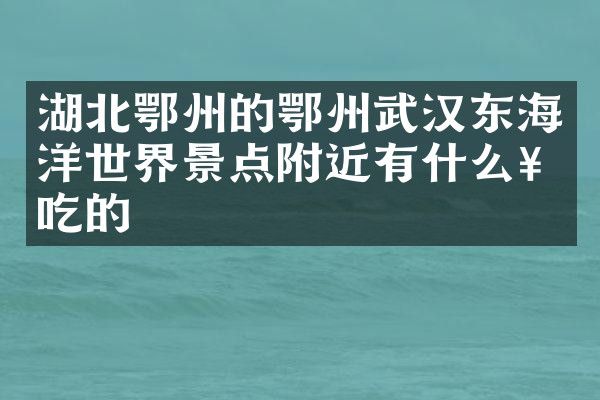 湖北鄂州的鄂州武汉东海洋世界景点附近有什么好吃的