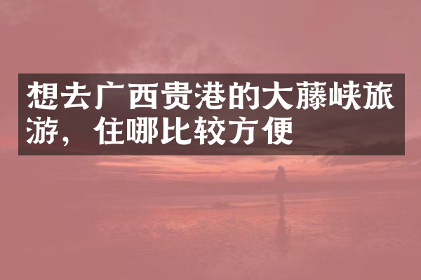 想去广西贵港的大藤峡旅游，住哪比较方便