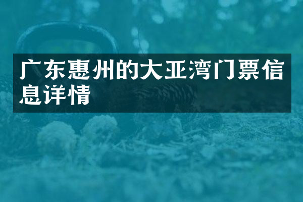 广东惠州的大亚湾门票信息详情