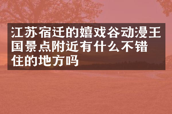 江苏宿迁的嬉戏谷动漫王国景点附近有什么不错的住的地方吗