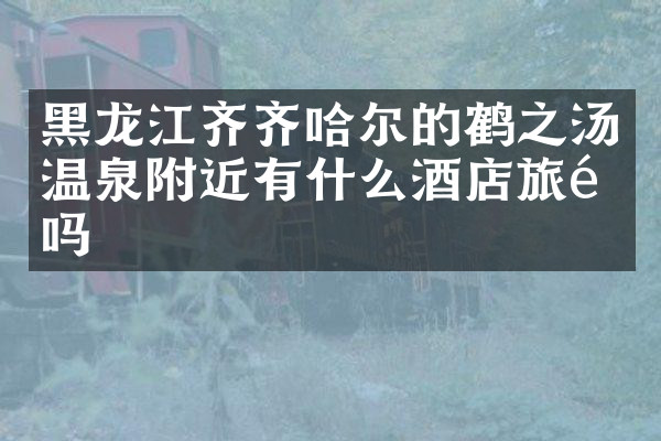 黑龙江齐齐哈尔的鹤之汤温泉附近有什么酒店旅馆吗