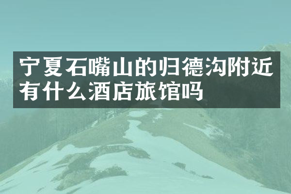 宁夏石嘴山的归德沟附近有什么酒店旅馆吗